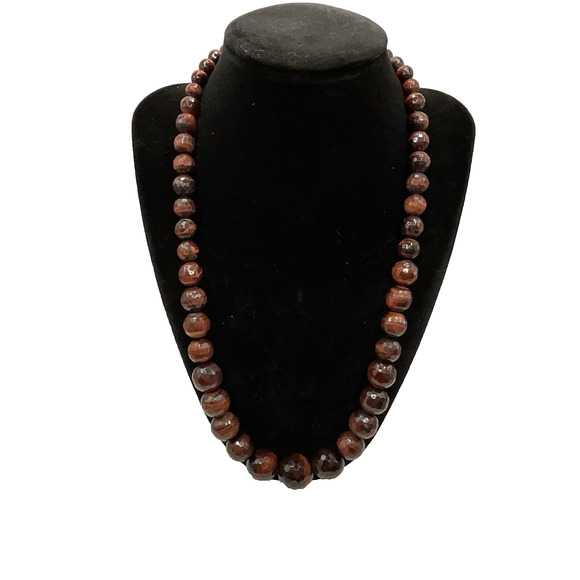 Jay King Mine Finds DTR Tiger's Eye (RED?) Necklace 20" - 22.5" Graduated - Picture 2 of 12